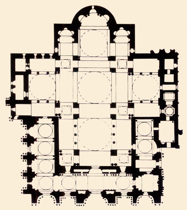Venedik San Marco Kilisesi’nin haç şeklindeki planı