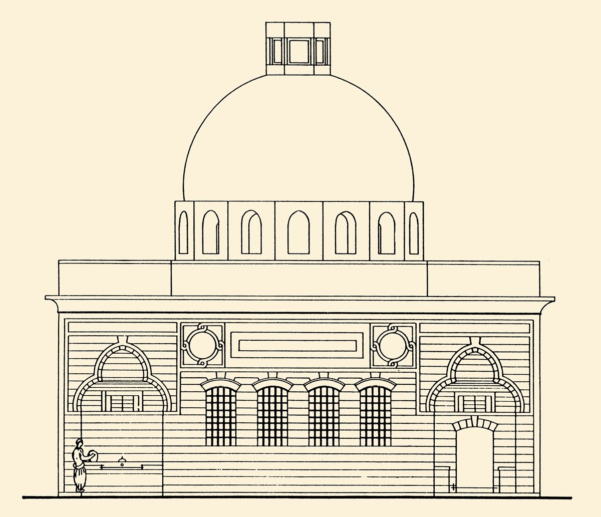 Şam’daki Fethiye Hamamı’nın cephe çizimi