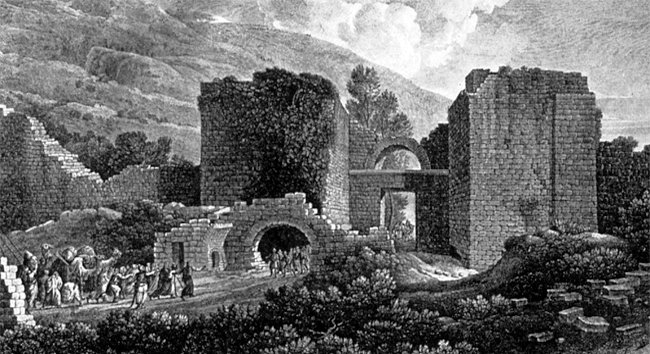 Halep Kapısı’nın sur dışından görünüşü (L. F. Cassas, Voyage pittoresque de la Syrie et de la Basse-Egypte, Pen 1799, tablo 5)