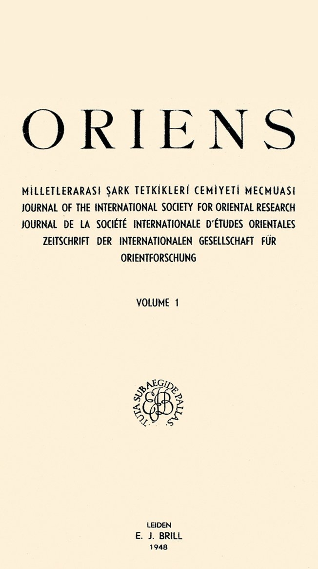 Oriens’in ilk sayısının iç kapağı