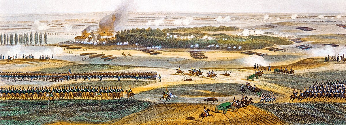 Napolyon’un Waterloo Savaşı’nı (18 Haziran 1815) tasvir eden bir tablo (İÜ Ktp., Albüm, nr. 90 E/1290)