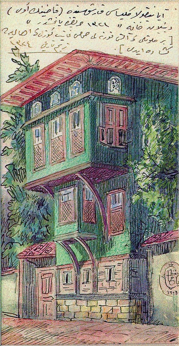 Rifat Osman’ın ev çizimlerinden biri