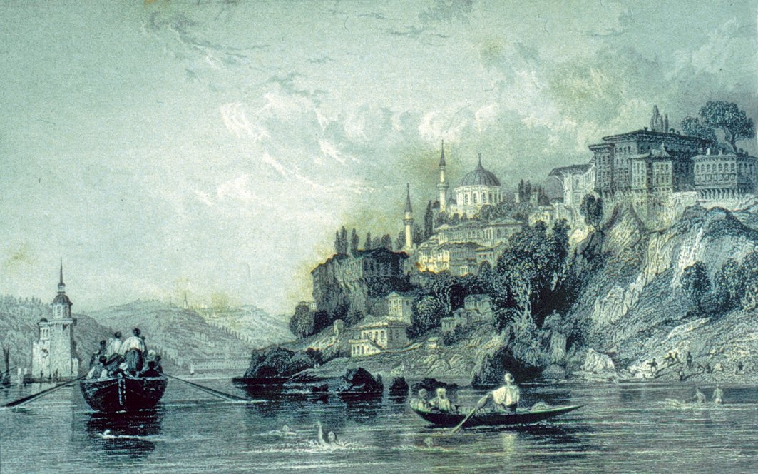 Thomas Allom’un XIX. yüzyılın ortalarına doğru Üsküdar sahilinin görünüşünü tasvir eden gravürü (Constantinople and the Scenery of the Seven Churches of Asia Minor, London 1840, I, lv. 93)