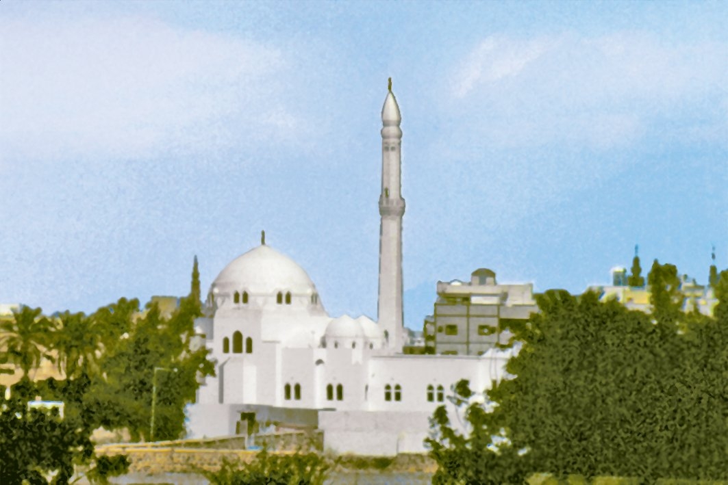 Kubâ yakınlarındaki Rânûnâ vadisinde Hz. Peygamber’in ilk cuma namazını kıldığı yerde inşa edilmiş Mescid-i Cum‘a – Medine/Suudi Arabistan