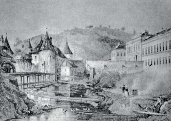 Budin’de Sokullu Mustafa Paşa Baruthânesi’nin XVIII. yüzyıl başındaki halini gösteren bir gravür (Ayverdi, s. 103, rs. 21)