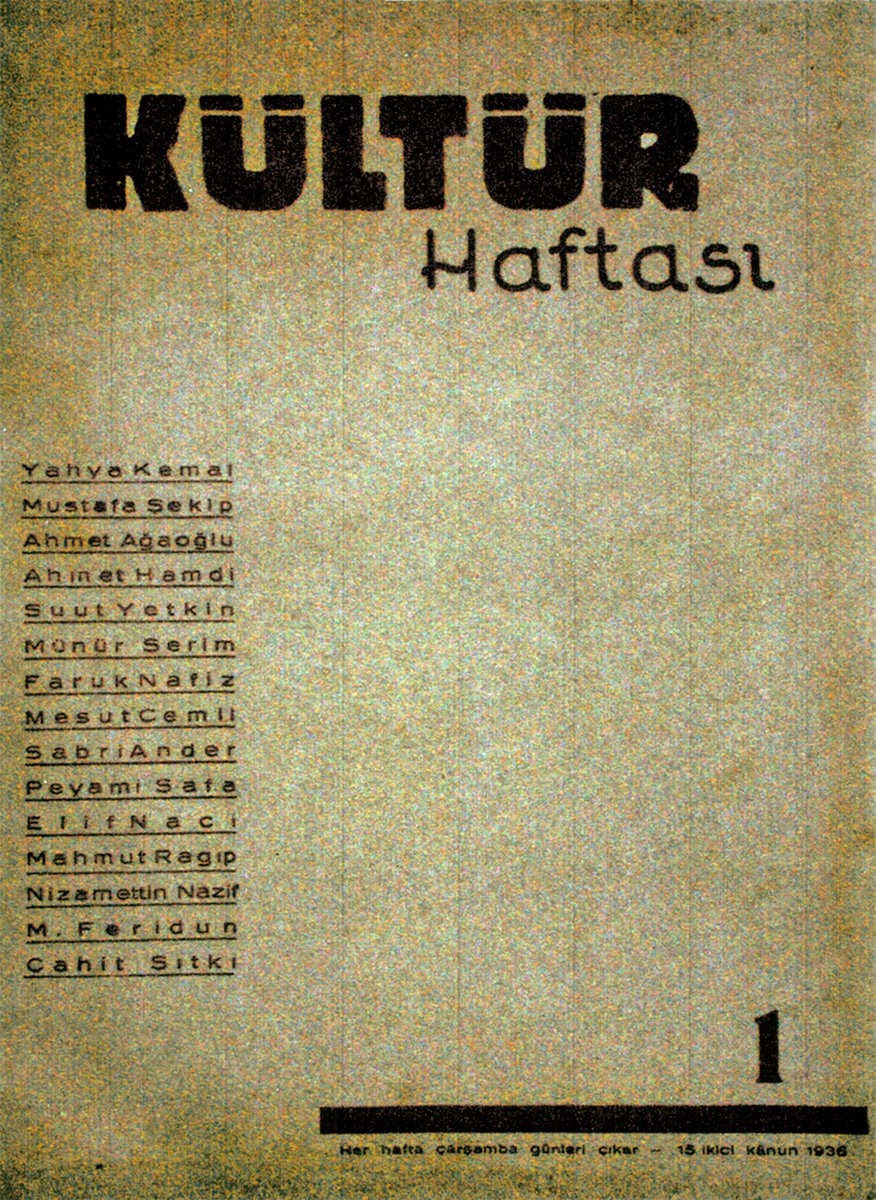 Kültür Haftası’nın ilk sayısının kapağı