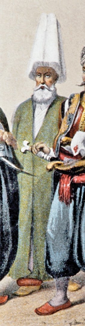 Cebehâne çorbacısı (Jean Brindesi, Les Anciens Costumes Musée des costumes trucs de Constantinople, Paris 1855, lv. XIV)