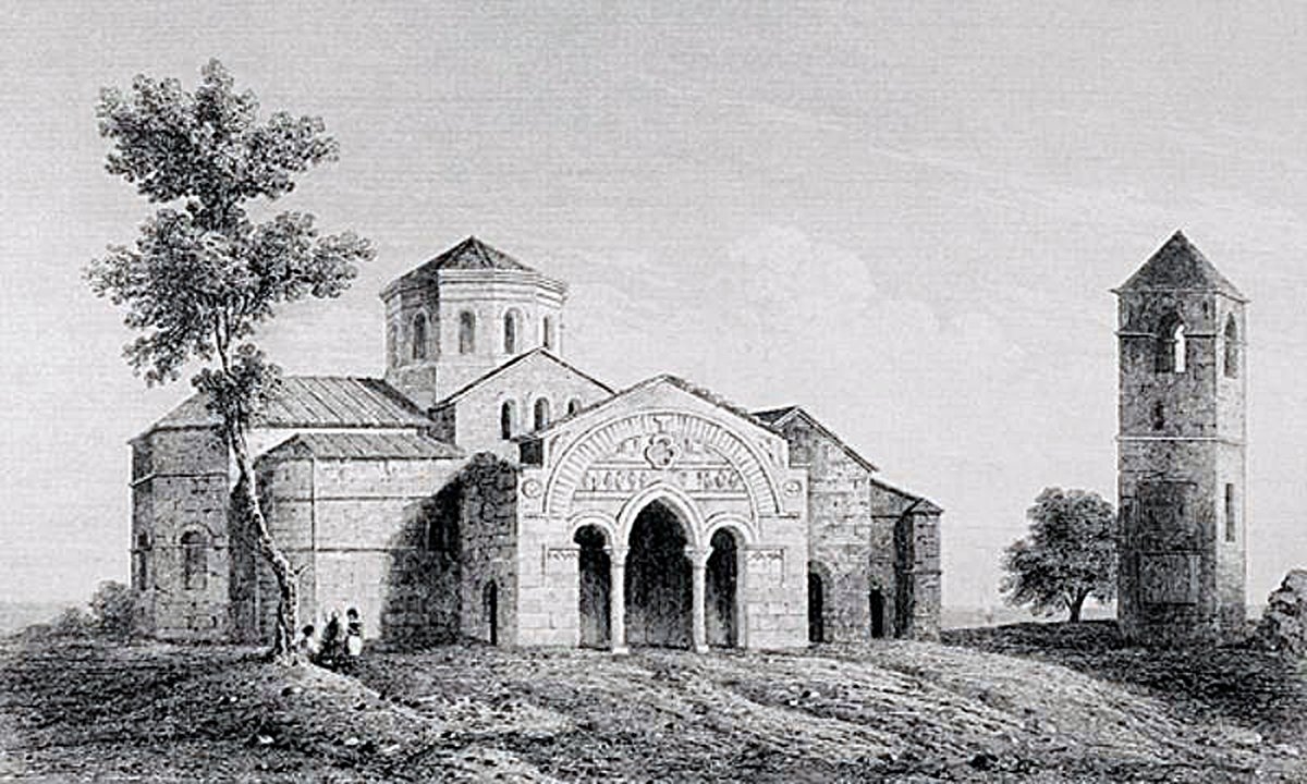 Trabzon Ayasofya Camii’nin Texier tarafından yapılan gravürü (Ch. Texier – C. P. Pullan, Byzantine architecture, London 1864, lv. 60)