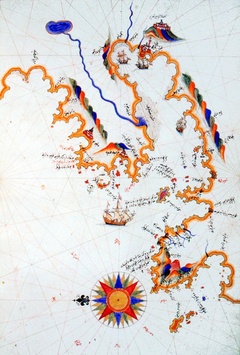 Pîrî Reis’in Kitâb-ı Bahriyye’sindeki İzmir haritası (İÜ Ktp., TY, nr. 6605, vr. 80a)