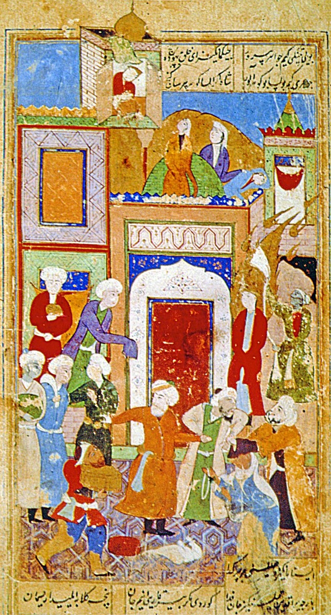 Azîz-i Mısr’ın Hz. Yûsuf’u pazarda satın almasını tasvir eden bir minyatür (Oriental Miniatures, Taşkent 1980, rs. 34)