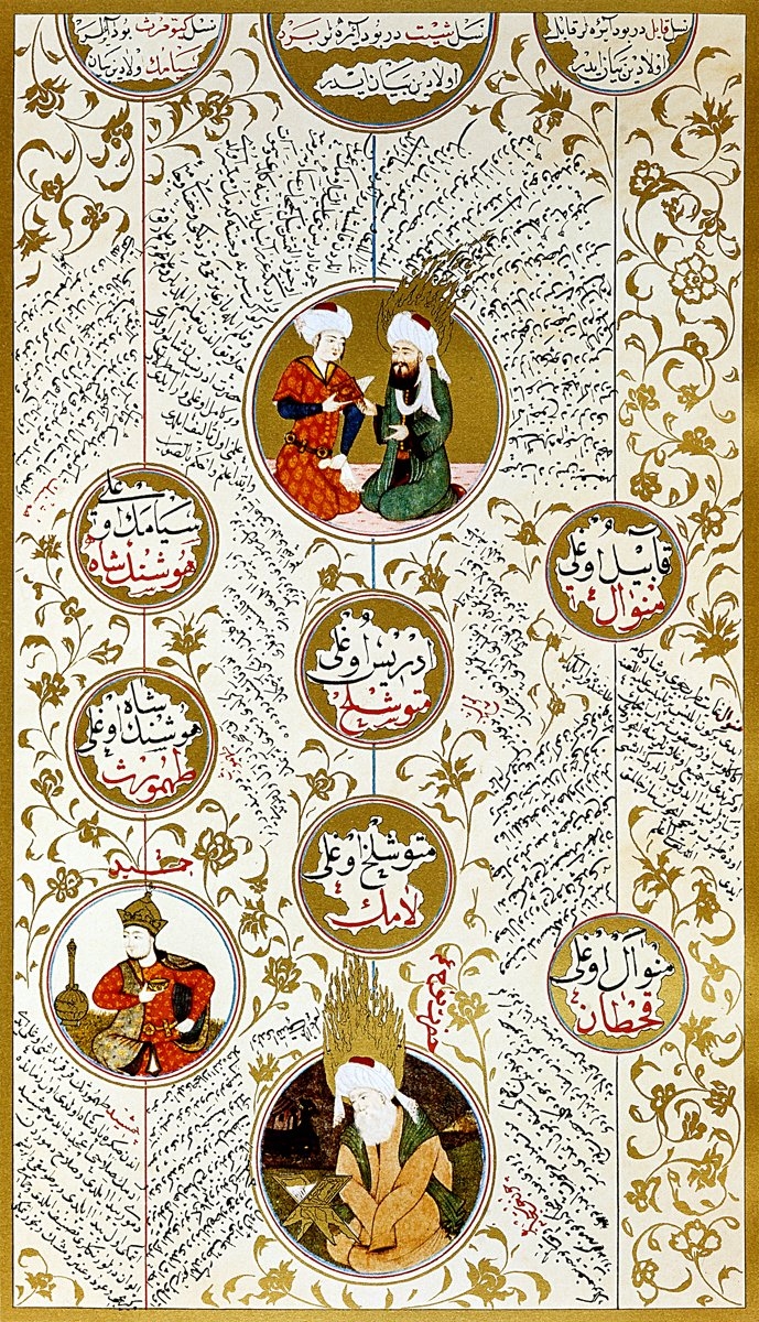 Bir silsilenâmede Cem’i tasvir eden bir minyatür (Derviş Mehmed, Sübhatü’l-ahbâr, Österreichische Nationalbibliothek, Cod. AF, nr. 50, vr. 5a)