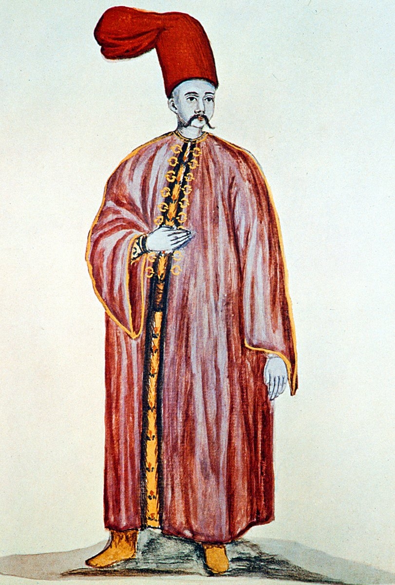 Bostancı Ocağı başhasekisinin tasviri (Türkische Gewänder und Osmanische Gesellschaft, İstanbul 1966, lv. 43)