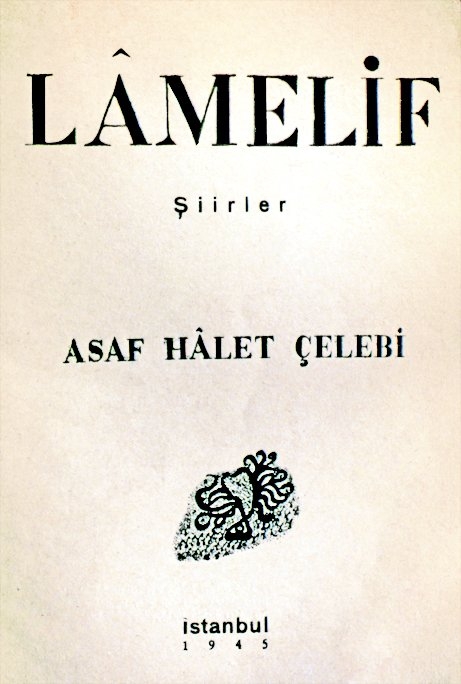 Lâmelif adlı şiir kitabının kapağı (İstanbul 1945)