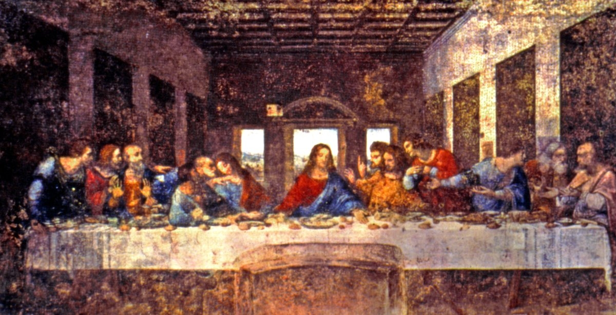 Hz. Îsâ ve havârilerini son akşam yemeğinde tasvir eden, Leonardo da Vinci’ye ait Milano Santa Maria della Grazie Manastırı’nın yemekhanesindeki duvar resmi
