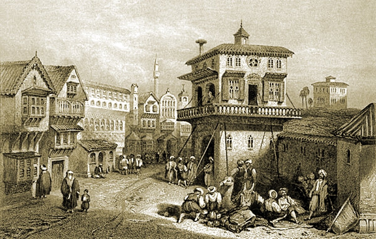 Edirne’nin sur dışı mahallelerinden birini gösteren XIX. yüzyılın ilk yarısına ait bir gravür (R. Walsh, Constantinople and the Scenery of The Seven Churches of Asia Minor, London 1838, II, 73)