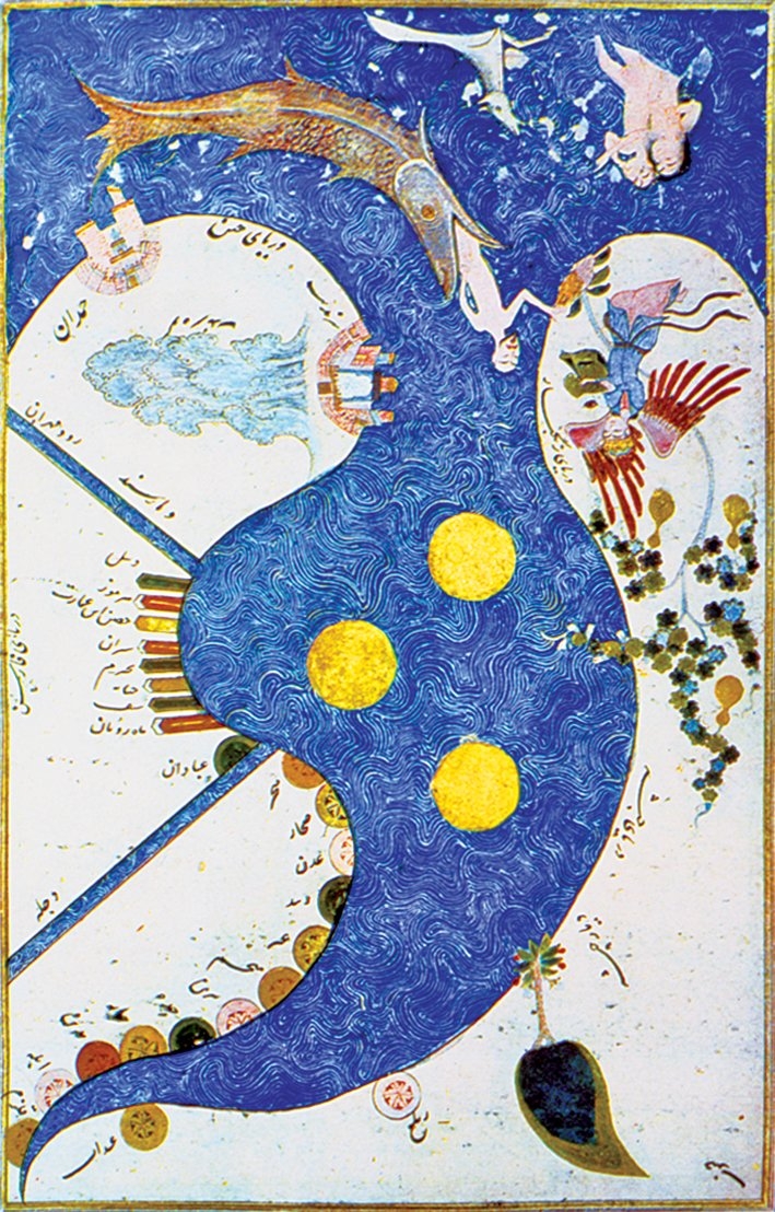 İstahrî’nin Kitâbü’l-Mesâlik ve’l-memâlik adlı eserinde Basra körfezi ve çevresi (TSMK, Bağdat Köşkü, nr. 334, vr. 17a)