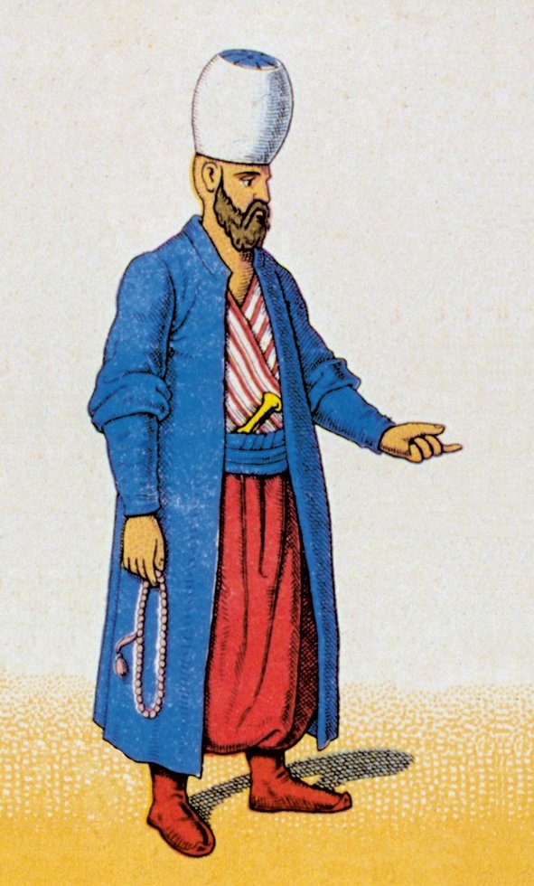 Yeniçeri kumandanlarından kollukçu zâbit(Mahmud Şevket Paşa, Osmanlı Teşkilât ve Kıyâfet-i Askeriyyesi, İÜ Ktp., TY, nr. 9392)