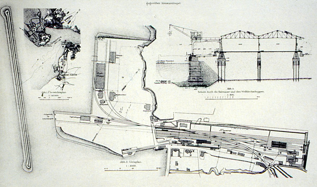 Haydarpaşa Limanı tesislerinin planı (Wolfgang Müller-Wiener, Die Häfen von Byzantion, Konstantinupolis İstanbul, Tübingen 1994, lv. 53/2)