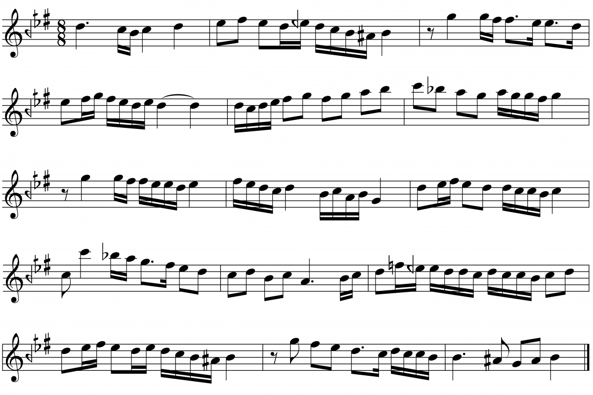 Hüzzam makamı seyir örneği