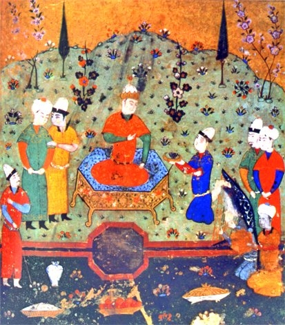 İlhanlı Hükümdarı Argun Han’ıncülûsunu tasvir eden bir minyatür(Oriental Miniatures, Taşkent 1980, rs. 25)