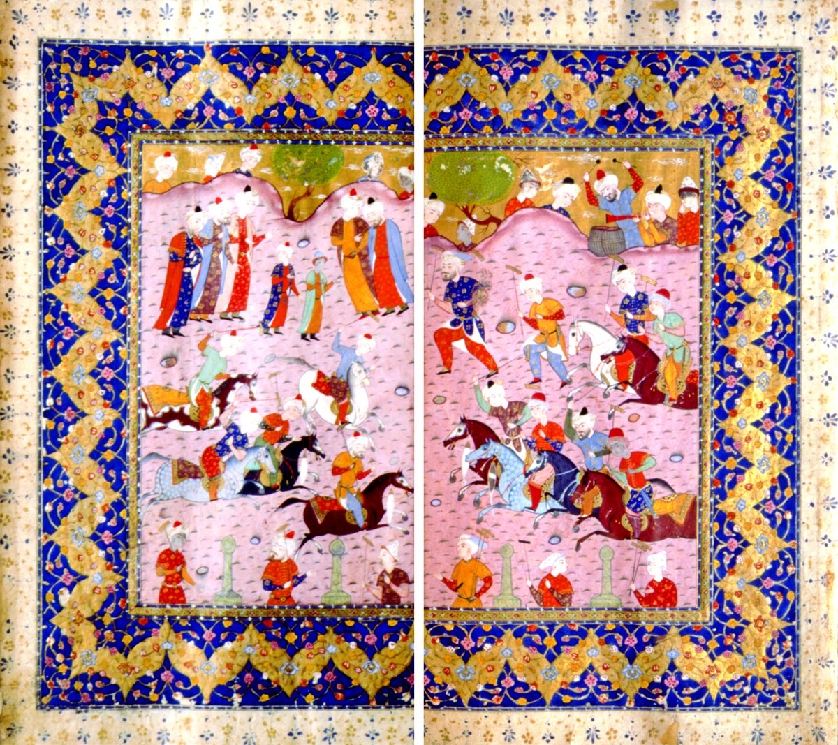 Abdurrahman-ı Câmî’nin Yûsuf u Züleyḫâ adlı eserinden minyatürlü iki sayfa (İÜ Ktp., FY, nr. 1318, vr. 1b-2a)