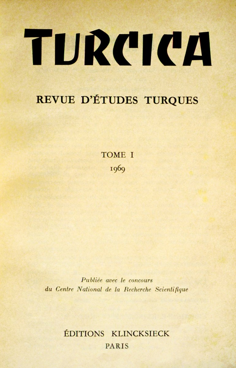 Turcica Revue d’Études Turques dergisinin kapağı