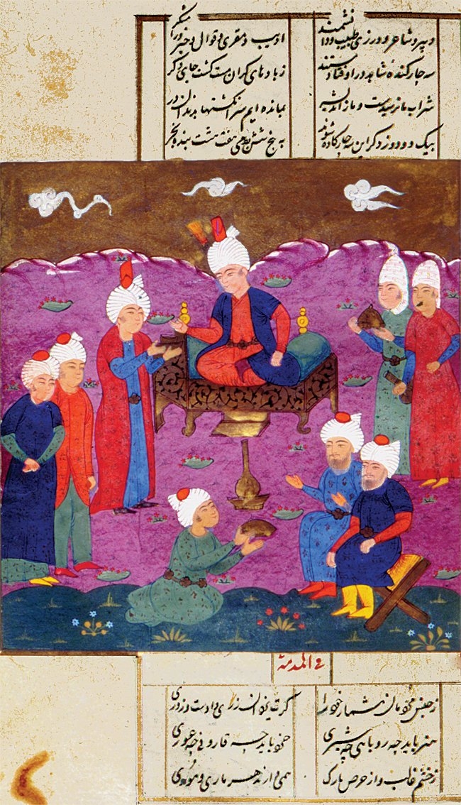 Evhadüddîn-i Enverî’nin divanından minyatürlü bir sayfa (İÜ Ktp., FY, nr. 9, vr. 170a)