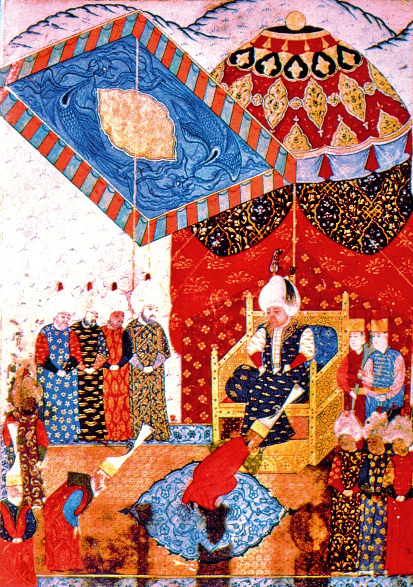 II. Selim’in Belgrad’da cülûs merasiminitasvir eden minyatür (Feridun Bey, Nüzhetü’l-esrâr, TSMK, Hazine, nr. 1339)