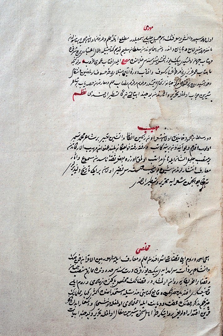 Râmiz’in Âdâb-ı Zurefâ adlı eserinden bir sayfa (Süleymaniye Ktp., Esad Efendi, nr. 3873, vr. 99a)