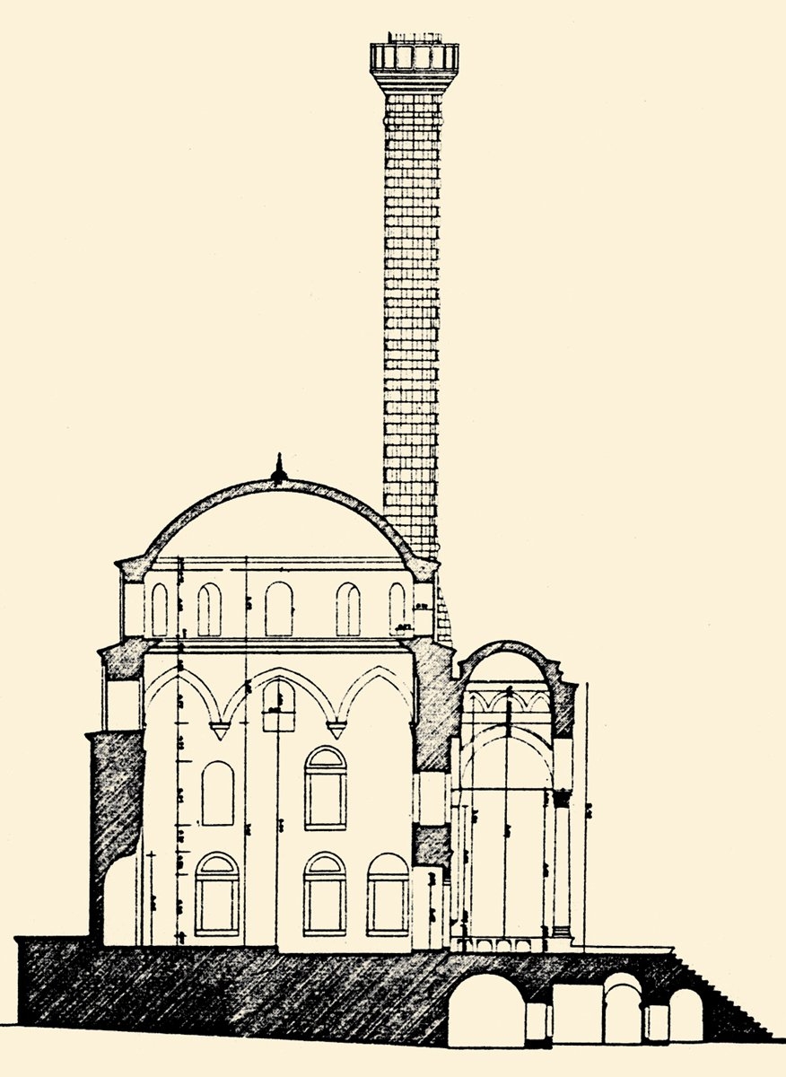 Cihanoğlu Camii’nin kesiti