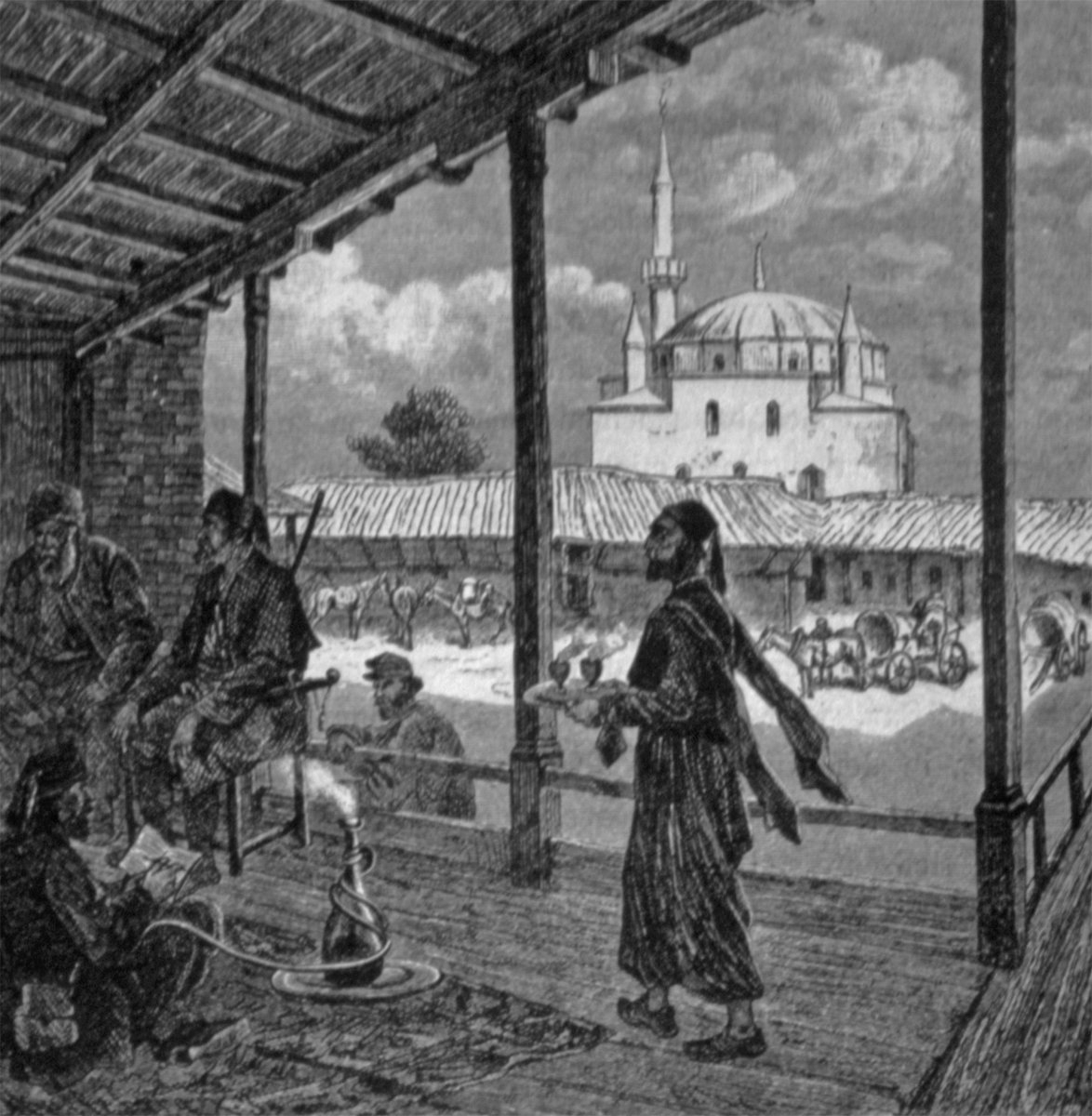 XIX. yüzyılın sonlarına ait bir gravürde İbrâhim Paşa Camii (Kanitz, III, 319)