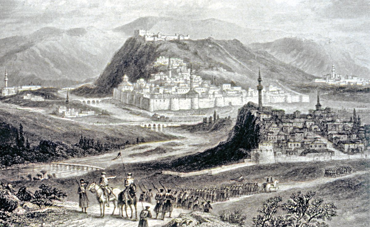 XIX. yüzyılda Kars’ı gösteren bir gravür (The Russo-Turkish War [ed. Henry Montague Hozier], London 1878, I, 170)