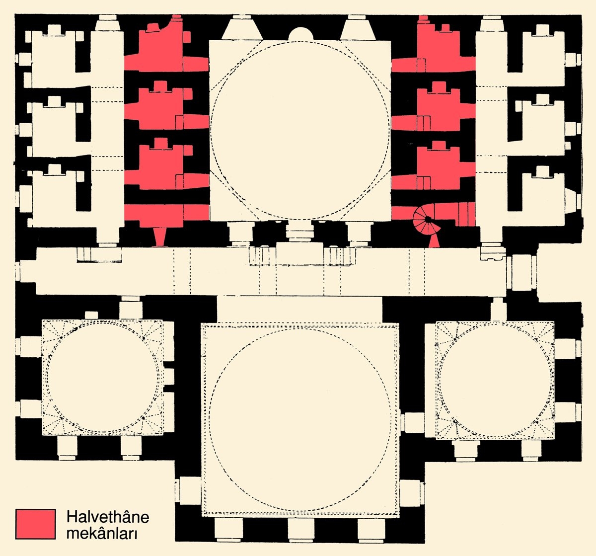 Amasya Yâkub Paşa Tekkesi’nin planı(Ayverdi, Osmanlı Mi‘mârîsi II, rs. 39)