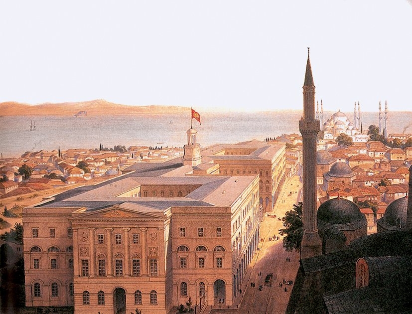 Mimar Gaspare Fossati’ninDârülfünun binasının gravürü(C. Fossati, Die Hagia Sophia,Dortmund 1980, lv. 20)