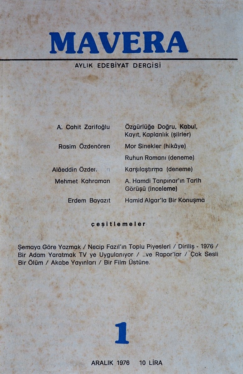 Mavera’nın ilk sayısının kapağı