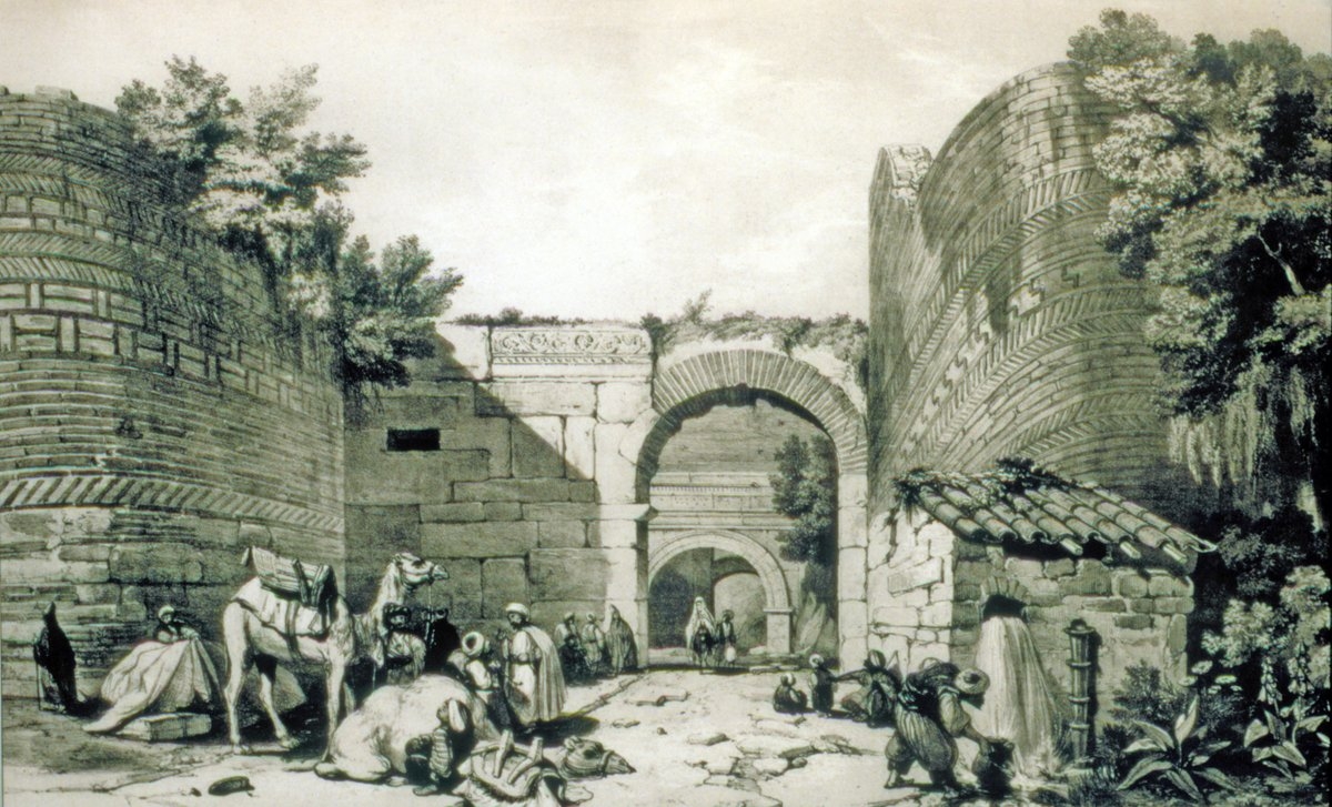 Lefke Kapısı’nın XIX. yüzyılın ilk yarısında yapılan gravürü (Ch. Texier, Description de l’Asia Minor,Paris 1839, lv. VIII)