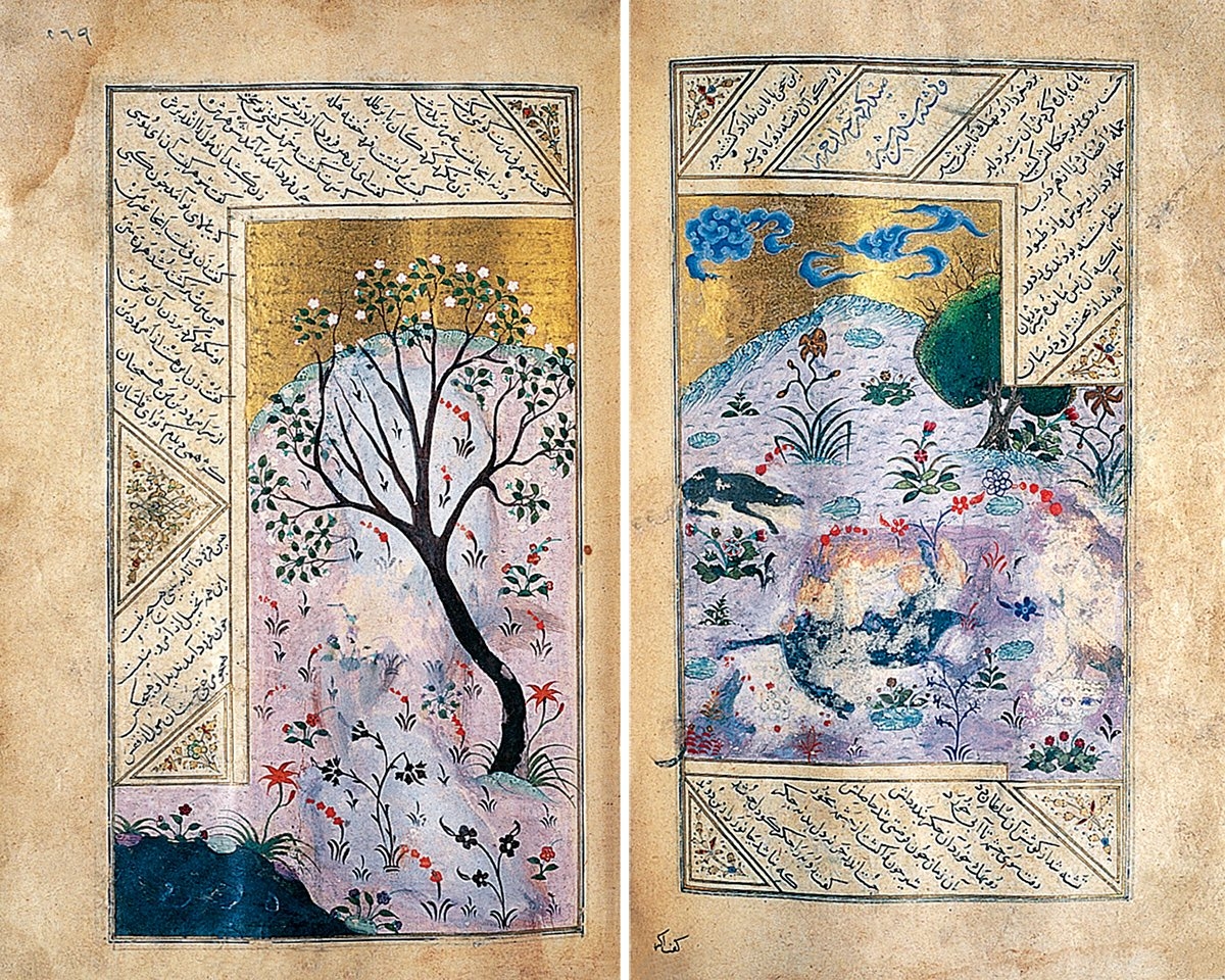 Mes̱nevî’den minyatürlü iki sayfa (TSMK, Revan Köşkü, nr. 432, vr. 269a, 320b)