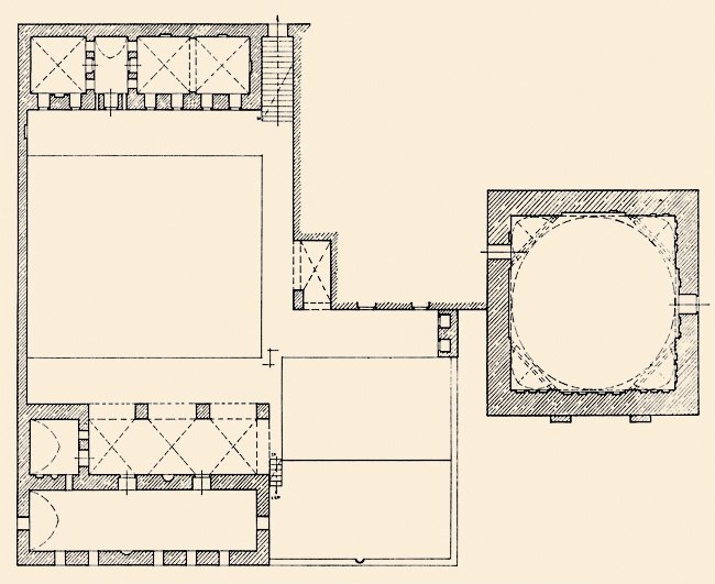 Emînüddin Külliyesi’nin planı (Altun, Anadolu’da Artuklu Devri Türk Mimarisi’nin Gelişmesi, plan 1)