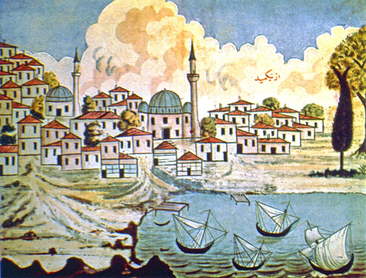 Bozoklu Osman’ın Musavver İran Sefâretnâmesi’nde 1811’deki İzmit’i gösteren resmi (Millet Ktp., Tarih, nr. 822)