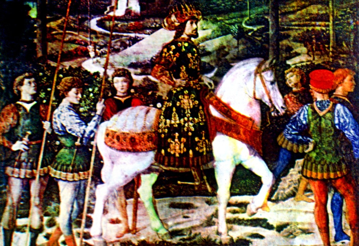 Floransa Medici Sarayı duvarına Benezzo Gozzoli tarafından yapılmış “Magi Alayı” adlıfresko resimden alınan bir detaydaVIII. Ioannes Palaiologos