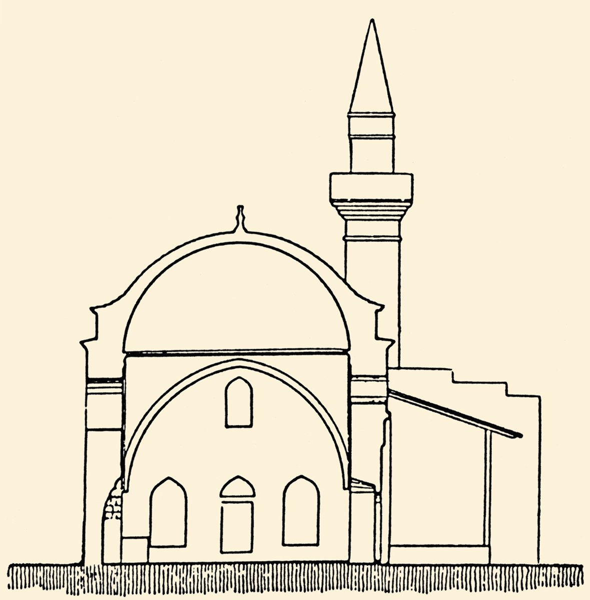 Hamza Bey Camii’nin kesiti