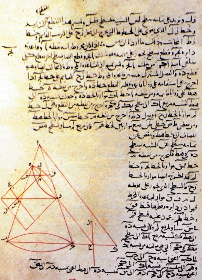 Abdülmelik eş-Şîrâzî’nin Taṣaffuḥu’l-maḫrûṭât adlı eserinden bir sayfa (TSMK, III. Ahmed, nr. 3463)