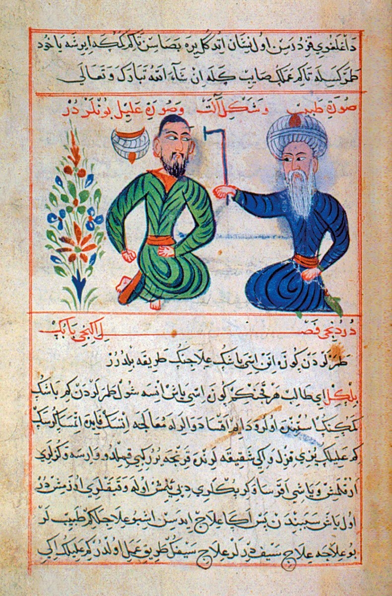 Sabuncuoğlu Şerefeddin’in Cerrâhiyye-i İlhâniyye adlı eserinden minyatürlü bir sayfa(Millet Ktp., Tıp, nr. 79/353, vr. 51a)