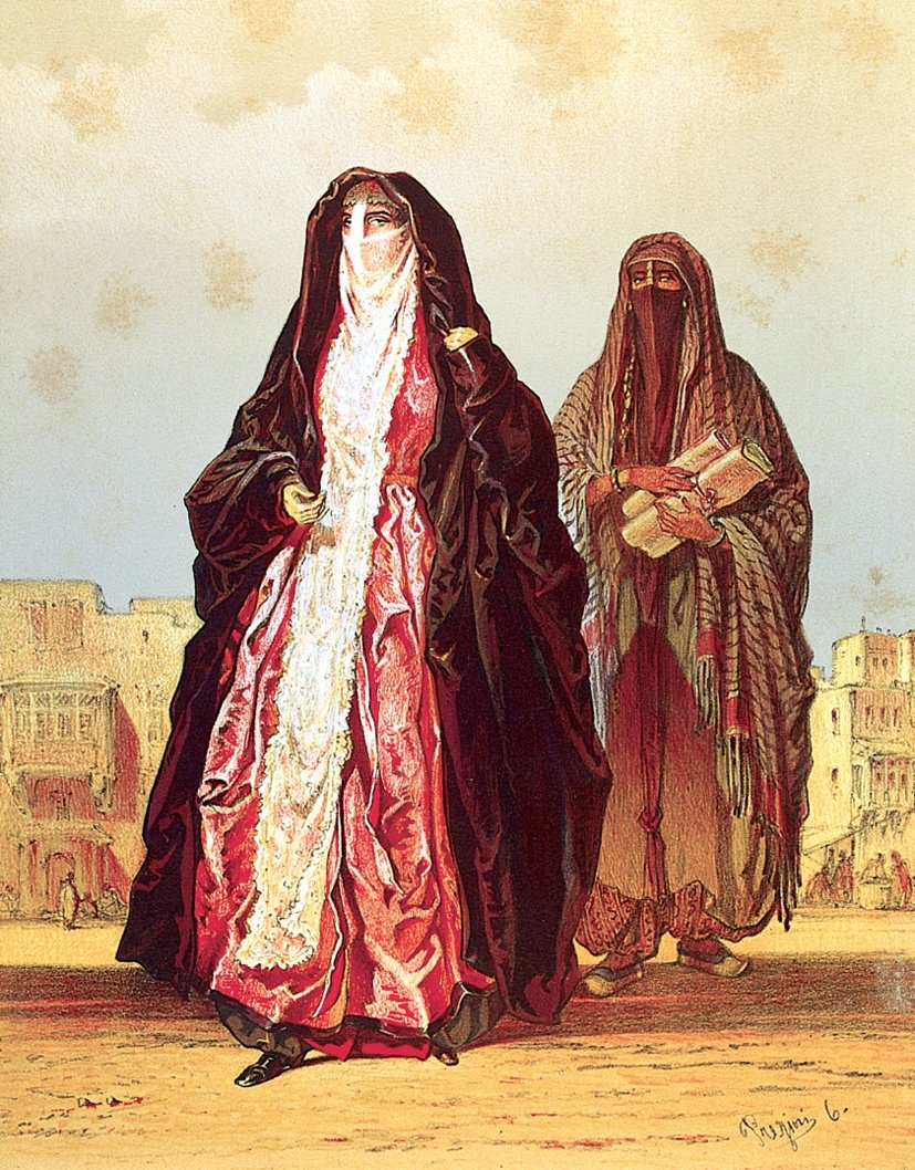 Jean Brindesi’nin albümünden peçeli Arap kadınları