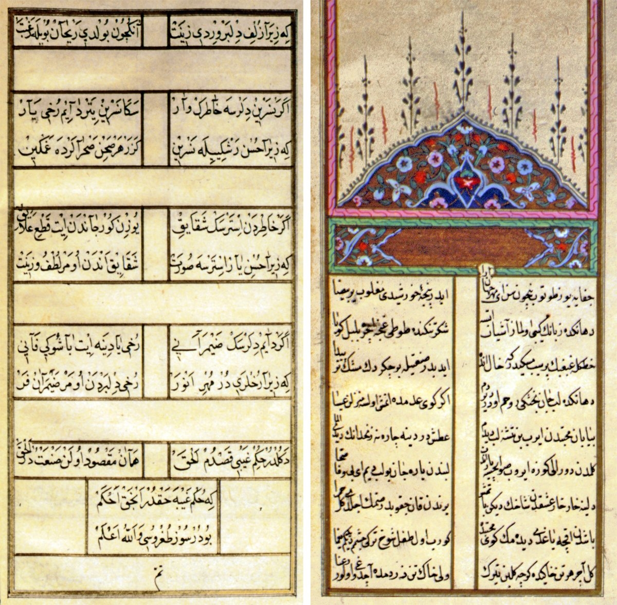 Cem Sultan’ın Türkçe divanının ilk ve son sayfaları (İÜ Ktp., TY, nr. 5574)