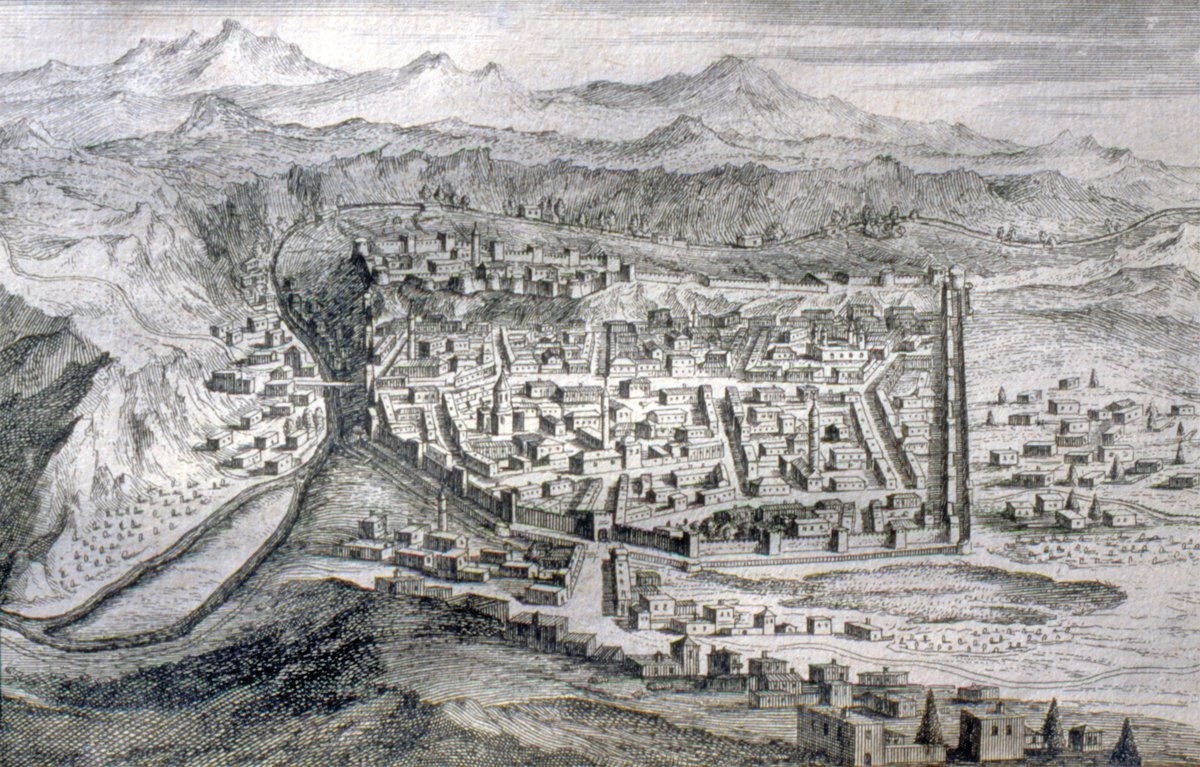 XVII. yüzyılın sonlarında Kars’ı gösteren bir gravür (Joseph Pitton de Tournefort, Relation d’un voyage au Levant, II, 290)