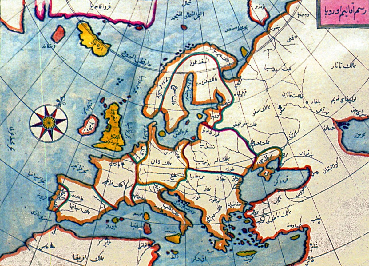 Kâtib Çelebi’nin Cihannümâ adlı eserindeAvrupa kıtasını gösteren harita(İstanbul 1145, vr. 99a)