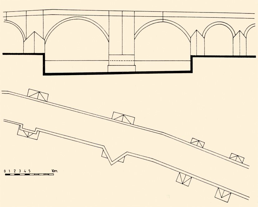Uzunköprü’nün kesiti ve kısmî planı