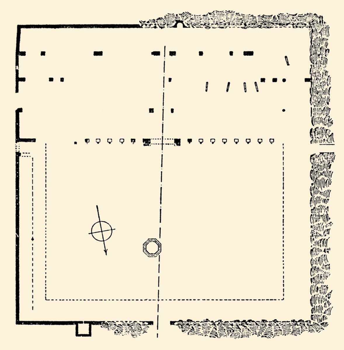 Harran Ulucamii’nin planı (K. A. C. Creswell, Early Muslim Architecture, s. 151, şekil 29)