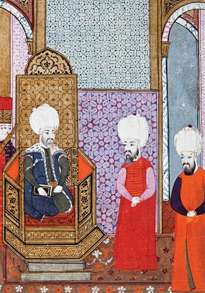 II. Bayezid’i tahtında gösteren bir minyatür(Tâcü’t-tevârîh, İÜ Ktp., TY, nr. 5970, vr. 366a)